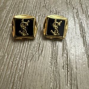 New ysl inspired Gold and Black earrings